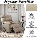 Relaxing Lazy Boy Recliner Chair for Adults,Small Recliners for Small Spaces,Manual Recliner Chair for Bedroom,Relaxing Reclining Chair with Backrest & Footrest for Living Room,Overstuffed (Khaki)