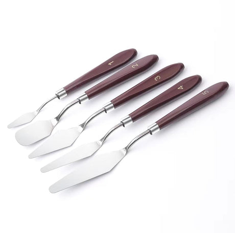 5 PCS Painting Knives Stainless Steel Spatula Palette Knife Oil Painting Accessories Color Mixing Set for Oil, Canvas, Acrylic Painting HAFILO