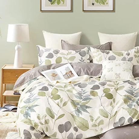 Essina Duvet Cover Set – 3 Pcs Queen Duvet Cover Set with 1 Queen Duvet Cover and 2 Pillow Shams – 620 Thread Count – Soft Cotton Duvet Cover Queen Size – Luxurious Cotton Comforter Cover – Watercolor Essina