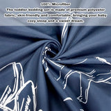 Jundetye 4 Pieces Dinosaur Toddler Bedding Set for Boys, Soft Breathable Toddler Comforter Set, Dino Print Navy, Includes Reversible Comforter, White Fitted Sheet and Flat Sheet, Pillowcase Jundetye