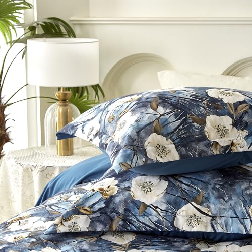 Cupocupa King Size Comforter Set - Floral Boho Bedding Comforter Set, Soft Reversible Botanical Comforters 3 Pieces 2 Pillow Shams for King Size Bed, Aesthetic Bedding. Cupocupa