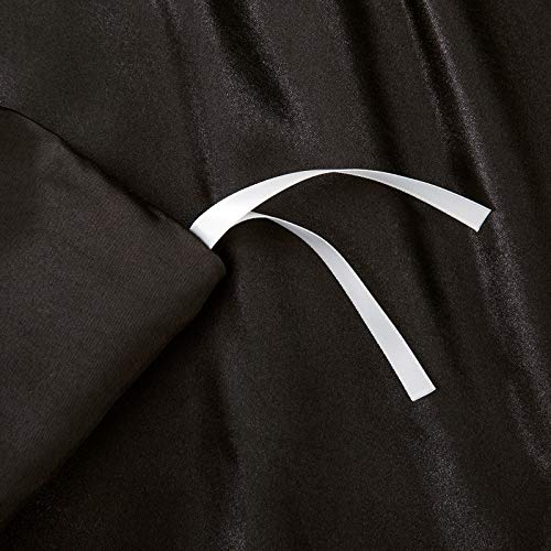 P Pothuiny Satin Duvet Cover Full/Queen, Single Soft Duvet Cover Only, Luxury Silky Like Black Duvet Cover 90" x 90" Sold Separately - Zipper Closure & Corner Ties P Pothuiny