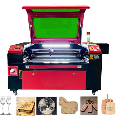 Furvveerr 80W CO2 Laser Engraver, 20" x 28" CO2 Laser Cutter with 2 Way Pass Air Assist Digital Control Panel RDWorks/Built-in Air pump/6L Water Tank for Wood Glass Acrylic More (Upgraded 80W) Furvveerr