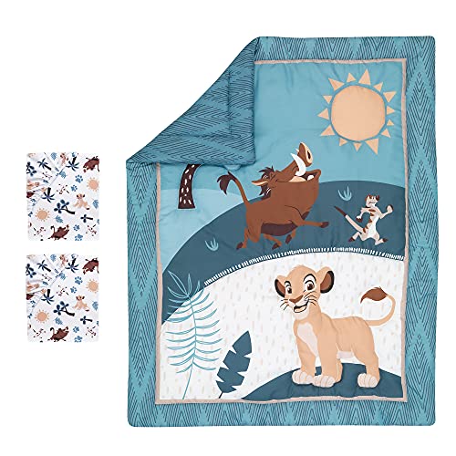 Lambs & Ivy (LAMCR) Lion King Adventure 3-Piece Mini Crib Bedding Set, Blue (790020) Lambs & Ivy
