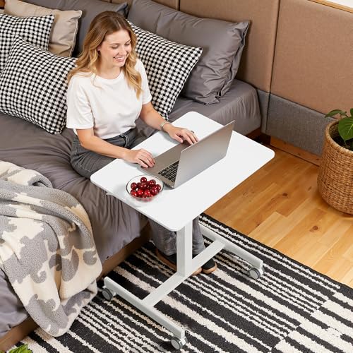 Adjustable Height Standing Desk on Wheels, Portable Rolling Desk and Laptop Stand, Walking Pad Desk | Rolling Standing Table for Home Office, Small Computer Workstation Simple Deluxe