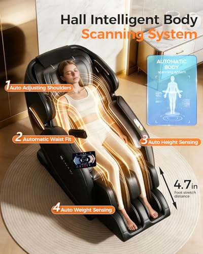DAHAIY 𝟐𝟎𝟐𝟔 𝐍𝐞𝐰 𝐔𝐩𝐠𝐫𝐚𝐝𝐞 3D Massage Chair Full Body, AI voice control, PU Leather Zero Gravity Heated Back Foot Hand Massage Recliner Chairs, Living room furniture,Office,Portable - Black DAHAIY