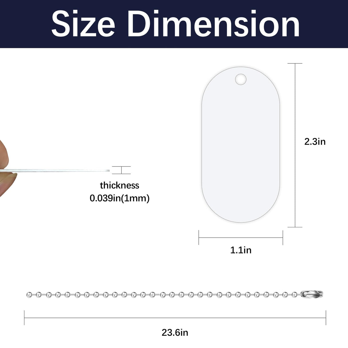 18 pcs Sublimation Dog Tags Blanks,Sublimation Necklace Blank Metal Sublimation Tag Pendants Double Sided Blank Sublimation Tags,Dog tag Chain Dog tag Sublimation Blank Metal LIZOIDZSM