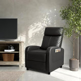 Homall Recliner Chair, Recliner Sofa PU Leather for Adults, Recliners Home Theater Seating with Lumbar Support, Reclining Sofa Chair for Living Room (Black, Leather) Homall