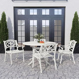 Homestyles 6652-328 5 Piece Outdoor Dining Set, 48" Table, Off White homestyles