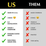 E-Z Garage Storage Tote Slide – Made in USA | Overhead Garage Storage Rack – Ceiling Slide System Holds Up to 5 Tote Bins, Adjustable Rails – 150 lb Weight Capacity – Garage Ceiling Organizer E-Z Garage Storage