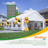 20' x 32' Party Tent with Removable Sidewalls & Alloy Steel Frame, Commercial Waterproof Outdoor Canopy Gazebo with 3 Storage Bags for Weddings, BBQ, Camping Rueekfil