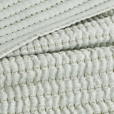 WDCOZY Sage Green Pick Stitch Twin Size Quilt Set, Striped Lightweight Soft Summer Spring Bedspread, Bamboo Linen Like Textured Coverlet, Chambray Farmhouse Country Rustic Thin Bedding Comforter WDCOZY