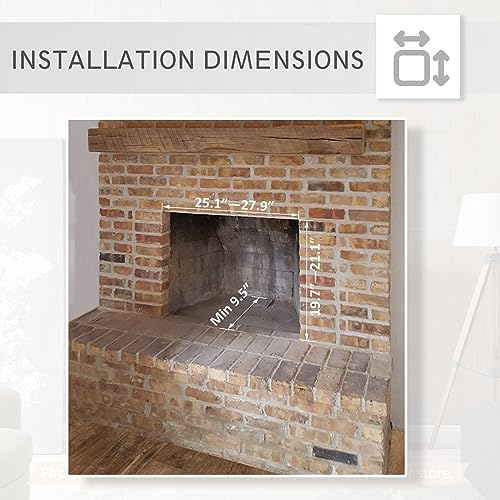 LegendFlame Carl 28" W Electric Fireplace Insert (EF262), Fireplace Heater 750/1500W, Fire Crackling Sound, Remote Control Legend Flame