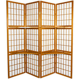 Red Lantern 5 1/2 ft. Tall Window Pane with Shelf Room Divider - Honey - 4 Panels Red Lantern