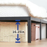 Olee Sleep 18 Inch Heavy Duty Steel Slat Anti-Slip Support, Easy Assembly Platform Bed Frame, Noise Free Steel Mattress Foundation, Maximum Storage, No Box Spring Needed, Black, Cal King Size Olee Sleep
