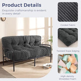 MAXYOYO 8" Futon Mattress, Ultra Thick Futons Sofa Couch Bed, Tufted Full Size Sleeper Sofa Bed for Adults, Shredded Foam Filling (Frame Not Included), Dark Grey MAXYOYO