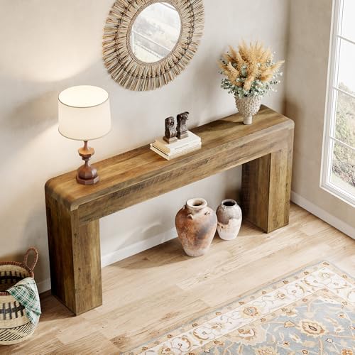 Tribesigns 70.9-Inch Extra Long Console Table, Rustic Wooden Sofa Table Behind Couch, Farmhouse Entryway Console for Living Room, Entryway, Hallway, Foyer (Brown) Tribesigns