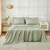 ILAVANDE Sage King Size Sheets Set 6 Piece,Super Soft 1800 Series Microfiber Bed Sheets King Set-Wrinkle & Fade Resistant-14“ Deep Pockets Sheets for King Size Bed(King,Sage Green) ILAVANDE