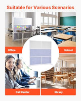 VEVOR Office Divider Privacy Partition, 1-Pack, 70" x 70" Modular Wall Room Divider, PET Workstation Cubicle Partition with Frosted Windows, Freestanding Privacy Panel Wall for Office Library VEVOR