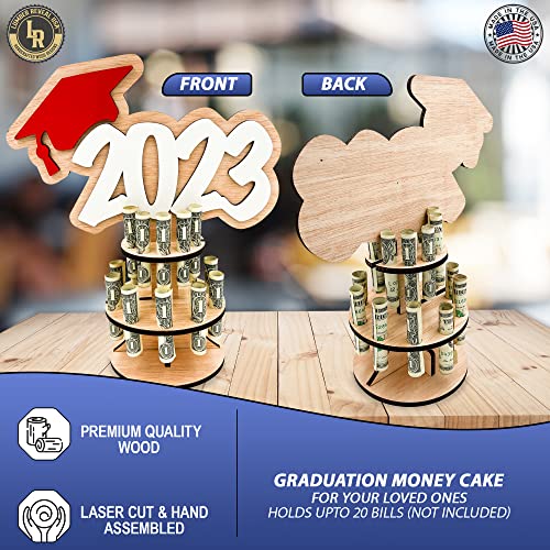 Lumber Reveal USA Personalized Money Holder for Cash Gift to Celebrate Graduation or Birthday | Customizable & Personalizable Wood Money Cake | 2024 Graduation Money Holder | Grad Personalized Lumber Reveal USA