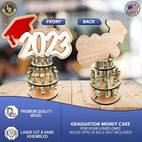 Lumber Reveal USA Personalized Money Holder for Cash Gift to Celebrate Graduation or Birthday | Customizable & Personalizable Wood Money Cake | 2024 Graduation Money Holder | Grad Personalized Lumber Reveal USA