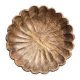 Creative Co-Op Boho Carved Wood Scalloped Edge, Natural Decorative Bowl Creative Co-Op