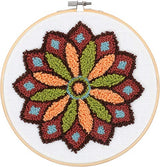 Dimensions Mandala Pattern Multicolor Punch Needle Embroidery Kit, 8" W x 8" L