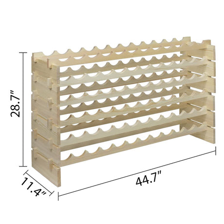 Smartxchoices 72 Bottles Stackable Modular Wine Rack, 6-Tier 72 Slots Floor Wine Storage Stand Wooden Wine Holder Display Shelves, Wobble-Free, Solid Wood, Floor Free Standing Smartxchoices