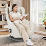 COLAMY Relaxing Massage Chair | Full Body and Spot Massaging,Heat, Low-Noise 3D Bluetooth Speaker, Massage and Leisure Dual-Use Chair| Living Room, Bedroom，White COLAMY
