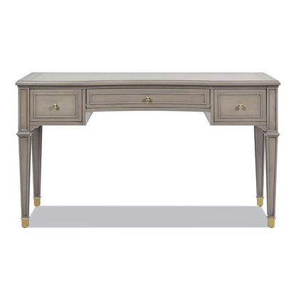 Jennifer Taylor Home Dauphin 55" 3-Drawer Wood Executive Desk, Grey Cashmere - WoodArtSupply