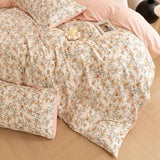 ECOCOTT Reversible Floral Duvet Cover Queen Size – 3 Piece 100% Washed Cotton Bedding Set, Soft Breathable Comforter Cover with Zipper Closure & Corner Ties ECOCOTT