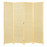 Giantex Bamboo Room Divider, 6 Ft Tall Freestanding Folding Privacy Screen, Wooden Room Separators Divider Wall, Portable Partition Boho 4 Panel Room Dividers for Home Office Bedroom Apartment Studio Giantex
