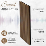 DOGBERRY 2 Pack Acoustic Wood Wall Panels, Decorative Soundproof Panels for Walls and Ceiling,n, 3D Slat Wood Wall Panels (94.49” x 25.4” Total Coverage, Smokey Oak) DOGBERRY