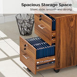 VINGLI 2-Drawer Rolling File Cabinet with Lock, Wood Mobile Filing Cabinet for Hanging Letter Size Filings Under Desk File Cabinet for Home Office, VINGLI