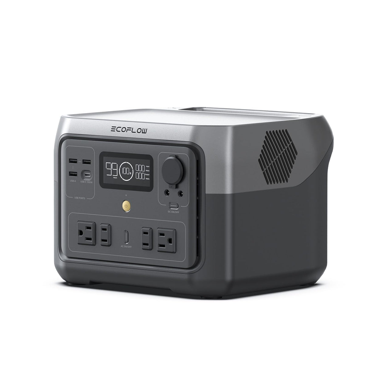 EF ECOFLOW Portable Power Station RIVER 2 Max 500, 499Wh LiFePO4 Battery/ 1 Hour Fast Charging, Up To 1000W Output Solar Generator (Solar Panel Optional) for Outdoor Camping/RVs/Home Use EF ECOFLOW