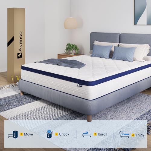 Avenco 10 Inch Full Size Mattress, Full Mattress in a Box for Pain Relief & Motion Isolation, CertiPUR-US Certified Full Bed Mattress