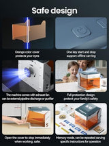 WAINLUX K10 5W Laser Engraver Machine, Portable 5000mW Laser Engraver and Cutter Machine for Wood Leather Metal Silicone Paper Glass Cloth,Class 1 for DIY Supports Win/Mobile System/Offline Class1 WAINLUXPRO