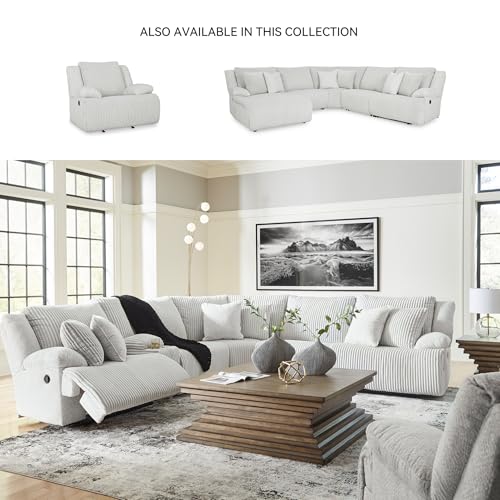 Signature Design by Ashley Top Tier Modern Indoor Upholstered Manual Rocker Recliner, White Signature Design by Ashley