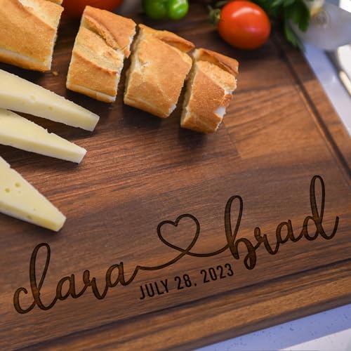 Personalized Engraved Cutting Board for Couples, Custom Couples Gift Ideas for Christmas Wedding Anniversary Engagement Housewarming, Anniversary Gifts for Men Women Parents, Wedding Gifts for Couples Generic