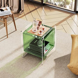 solaround Acrylic Nightstand, Bedside Table for Bedroom, Side Table, Record Player Stand, 18'' x 15.7'' x 21.6'', Green solaround