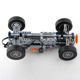 MOC 4WD Power Function RC Car Chassis Kit - Technical Building Blocks with 62.4x20mm Wheels, M Motor, Servo & AA Battery Box for Off-Road Climbing Cars RCmall