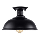 HMVPL Semi Flush Mount Ceiling Light Fixture, Farmhouse Light Fixtures, Black Outdoor Close to Ceiling Light for Porch, Entryway, Hallway, Foyer, and Gazebo HMVPL