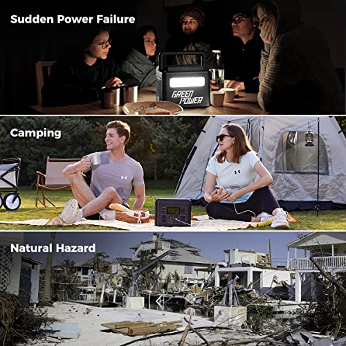 Green Power Portable Power Station 700W with 716Wh LiFePO4 Backup Battery/ 4 AC Outlet/ 2 Wireless Charging Outdoor Solar Generator Power Station For Emergencies/Homeuse/Camping RV（Grade A Ce - WoodArtSupply