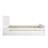 Queen Size Platform Bed with 4 Storage Drawers and Wooden Headboard – Sturdy Frame by LZ LEISURE ZONE (White) LZ LEISURE ZONE