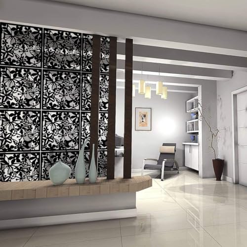 12＋4PCS KEIBIKEIDI Hanging Room Divider Screens Made of Environmentally PVC, Simple and Modern Black Hanging Panel Screen for Decoration Home, Livingroom,Bedroom, Kitchen, Dining Room,Hotel and Bar KEIBIKEIDI