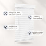 Lotus & Windoware Cordless, 2 Inch Faux Wood Blind, 33" Wide x 72" Long, Window Blinds, Blinds & Shades, Blinds for Indoor Windows, Embossed, Bright White LOTUS & WINDOWARE