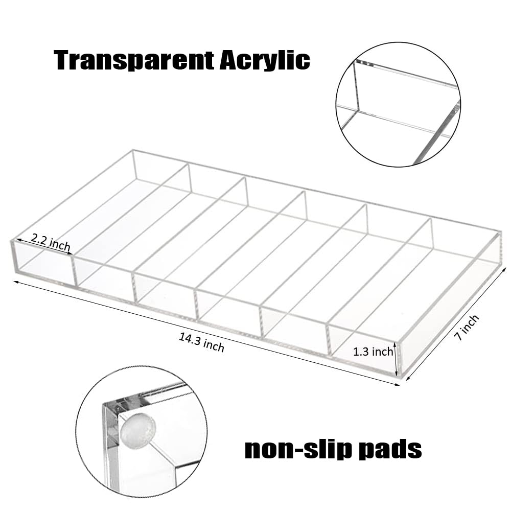 Acrylic Sunglasses Storage Organizer Tray Clear Display Case for Eyewear 6 Grid (1) Kenpal