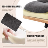 Executive Office Chair, Comfy Fabric Cloth Computer Chair Ergonomic Desk Chairs with Flip-up Armrests, Lumbar Support, 360° Swivel and Rocking Function for Home Office Chairs, Grey JOYNET