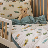 Little Unicorn Toddler Bedding 3-Piece Set | Includes Comforter, Crib Sheet & Pillowcase | Soft & Breathable Muslin Fabric | for Convertible Cribs & Toddler Beds (Work Trucks) Little Unicorn
