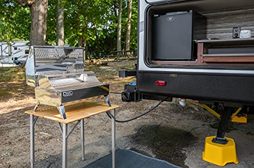 Camco Folding Bamboo Table with Aluminum Legs | Natural Bamboo Top | Lightweight for Added Portability (51895) Camco